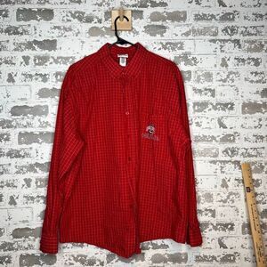 Red oak Ohio state buckeyes long sleeve button down